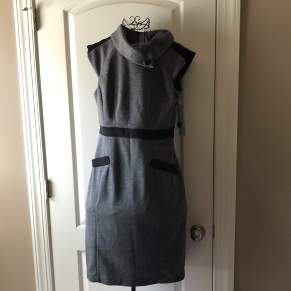 Gray and black sheath dress - Picture 1 of 9